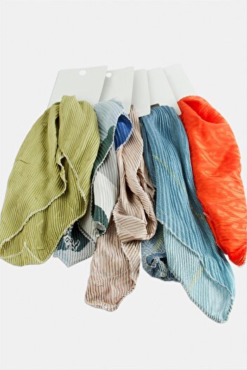 ZERO LAND Hn-Shop Zr Mixed Pleated Scarf 50 Cm-Colorful