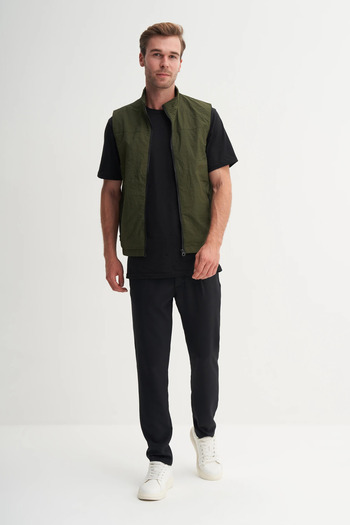 Cazador Regular Fit Spring Crinkle Fabric Vest-13285