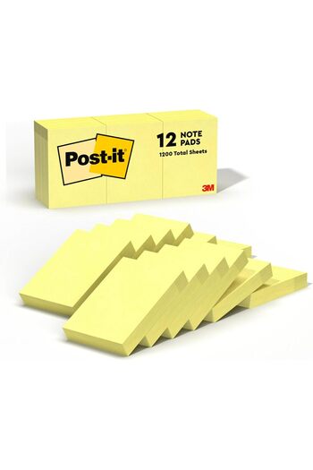 3M Post-it Mini Notes, 1.5x2 in, 12 Pads, Canary Yellow