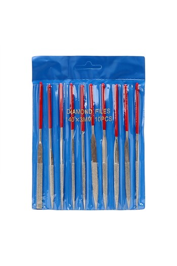 OEM Trusa, set 10 pile de precizie, diamantate, diverse forme, 140 x 3 mm