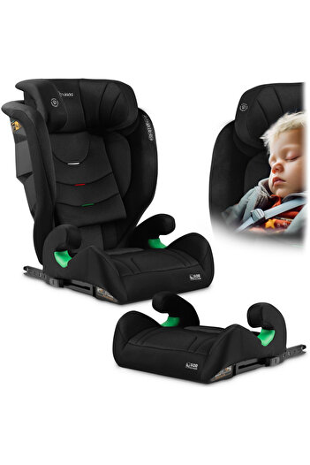 NUKIDO Scaun auto copii cu isofix,spatar reglabil si detasabil,tetiera reglabila in 12 pozitii,indicatori i