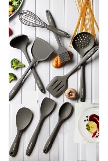 NEOFLAM Silicone Gray 9 Piece Cooking Serving Set