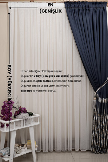 Ta-Ha Perde ve Halı 1-2 Sparse Pile Titi Model Tulle Curtain, Ttm Floor Tulle Curtain, Off White Ironing Unwilling Tulle Curtain