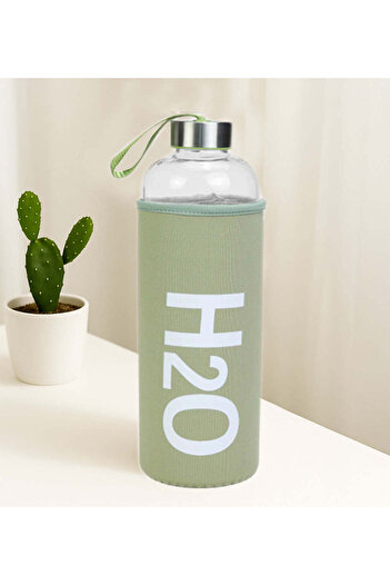 İkon store 1000 ml Glass Flask with Green Cloth Cover