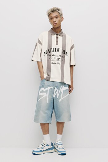 Pull & Bear Striped knit polo