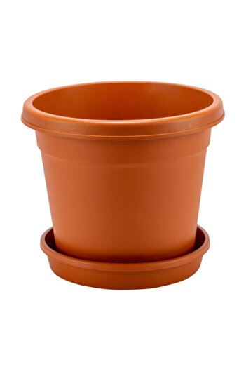 Cosmoplast Lightweight Design Round Flower Pot with Tray 21 Liter