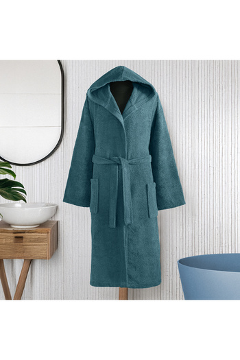 Altınbaşak Rita 100% Cotton Bathrobe Petrol