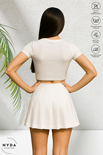 Nyda Collections Women's Pleated Mini Skirt