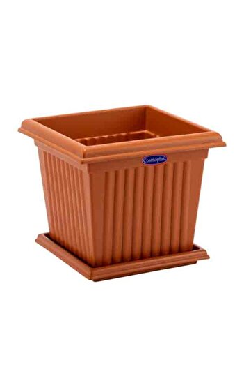 Cosmoplast Lightweight Design Square Planter with Tray 10 Liter