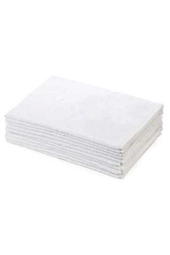 OEM Set 10 hand towels, Cotton, Uni, Greek Border, 500g/m², 30x50cm, White