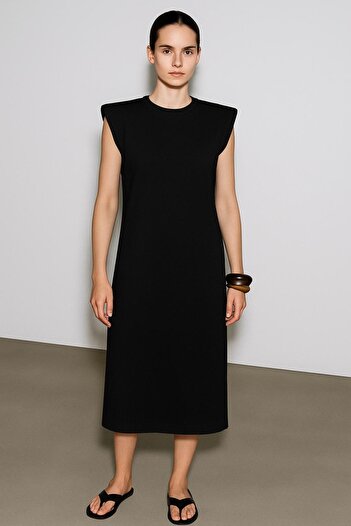 HAKKE Crystal Padded Zero Sleeve Dress