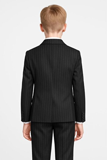 SIRRI Classic Striped Suit for Boy – Black and Navy Options -5 Pieces