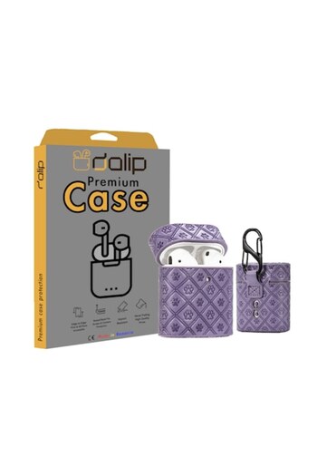 dalip Husa pentru Apple AirPods1/2, PawPrint, Piele , Violet