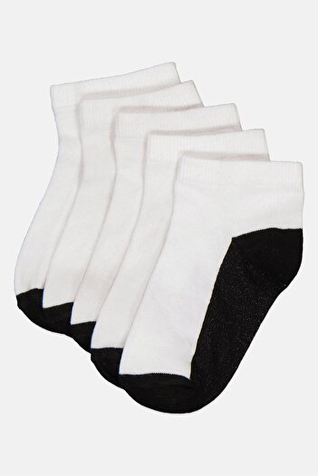 Bebe Toddlers Girl 5 Pairs Colorblock Ankle Socks, Multicolor