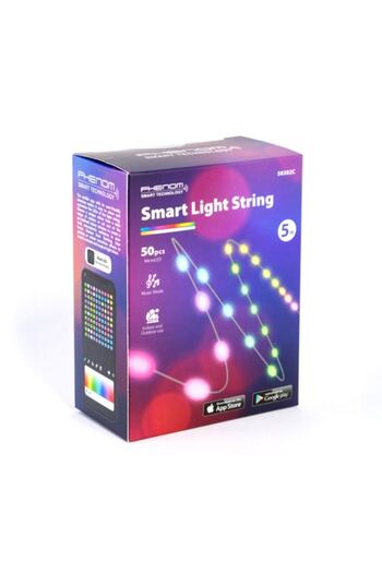Dali Bandă LED RGB inteligentă, 50 LED-uri, lungime 5 m, IP65, muzicală, multicoloră