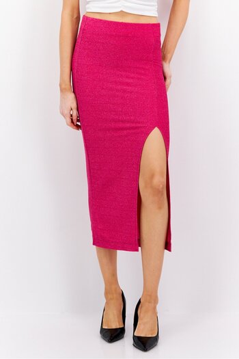 Sinsay Women Textured Midi Skirt, Pink