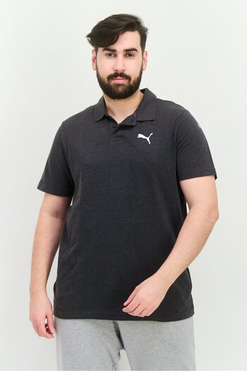 Puma Men Slim Fit Short Sleeve Training Polo Shirt, Dark Grey