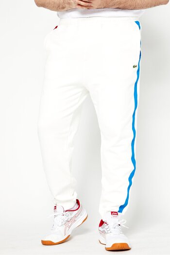 Lacoste Men Embroidered Logo Sweatpants, White Combo