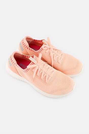 SKECHERS Women Ultra Flex Slip On Outdoor Shoes, Coral