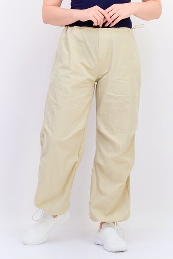 Koton Women Regular Fit Solid Jogger Pants, Tan
