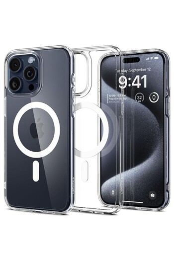 OEM Protective Case Compatible with iPhone 15 Pro Max, Ultra Hybrid MagSafe, H61, Soft Silicone, White
