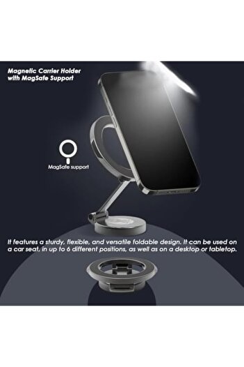 Generic YOUFO Y4837 Magnetic 360° Rotating Dashboard Phone Mount – Foldable & Universal