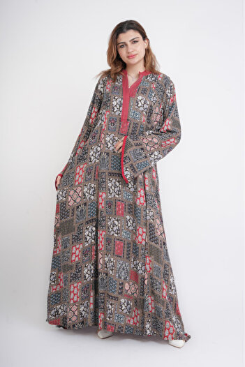 IKKXA Printed Bloom Luxe Jalabiya