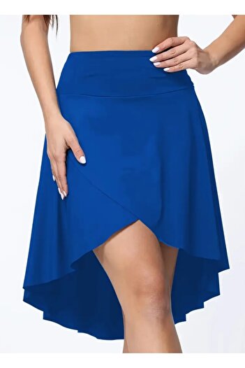 MAROVOAY Plus size Fusta sport midi cu talie înaltă