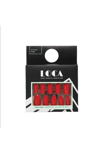 loça Luca Red No. 10 Stiletto Self-Adhesive Fake Nails