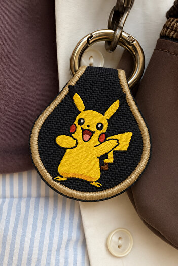AYDK Pikachu Embroidered Multi-Purpose Keychain Charm |   Bag, Jeans, Shoes, AirPods Compatible