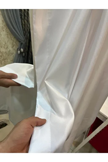 ömer ilhan White Satin Sunshade Curtain Suitable under the Wrinkle-Free Tulle