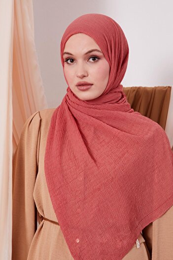 LuvenSara Muslin Shawl Dark Coral