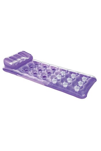TOPI TOY Floating inflatable mattress, with head pillow, for beach or pool, 186 x 70 cm, purple
