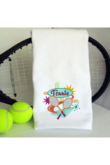 Ursa Tennis Racket Designed Embroidered Sport Towel 50X90