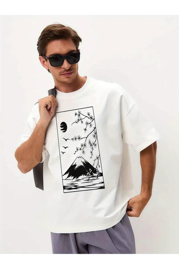 sole stories Premium Oversize κοντομάνικο μπλουζάκι με στάμπα