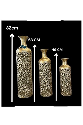 rexa Metal Decorative Abstract Patterned Centerpiece Vases