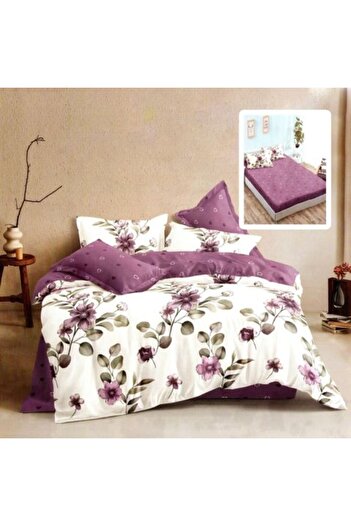 Ralex Double Bed Linen Set Finet Cotton 6 Pieces with Mattress Cover 160 x 200 or 180 x 200 cm, Comforter