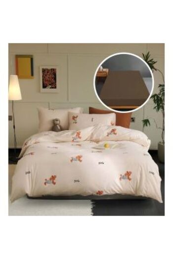 Ralex Lenjerie pat Tricot Bumbac 100% cu husă pentru saltea de 160/180 cm x 200 cm, pilotă 200 x 230 cm,