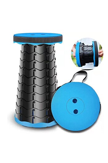PROCART Scaun rotund pliabil, telescopic, cu mâner pentru transport, pescuit și camping