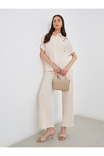 Styli Floral Embroidered Shirt and Pants Co-Ords