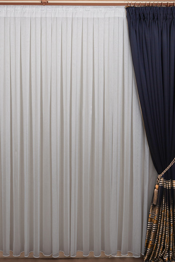Ta-Ha Perde ve Halı 1-2 Sparse Pile Striped Model Tulle Curtain, Vertical Stripes Off-White Ironing Unwilling Tulle Curtain