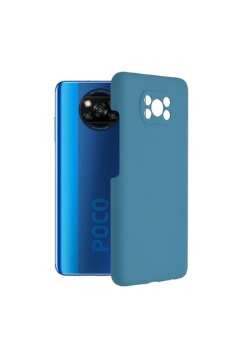 Dali Husă de protecție compatibilă cu Xiaomi Poco X3/Poco X3 NFC/Poco X3 Pro, margine moale, silicon, albastru denim