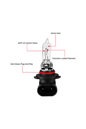 feema 9005 12V 100W Halogen Bulb – Plug & Play, Quartz Glass, OEM Fitment, Made in Korea 2psc