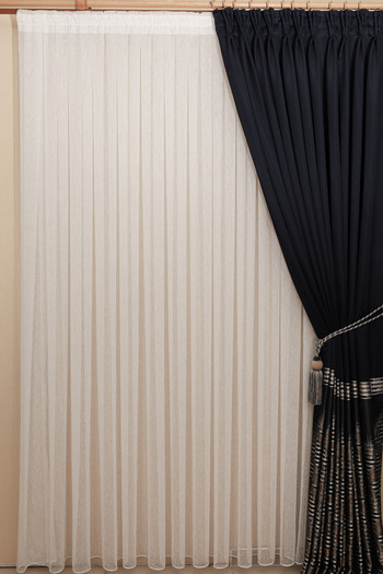 Ta-Ha Perde ve Halı 1-2.5 Normal Pleated Slub Model Tulle Curtain, Off-White Iron-Free Tulle Curtain