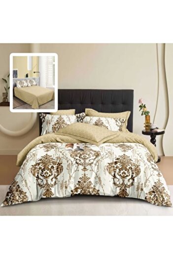 Ralex Double Bed Cotton Finet Bedding Set 6 Pieces 220 x 240 cm, Duvet 200 x 220 cm, 2 Pillowcases 50 x 70