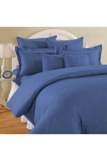 HomePuls Set de lenjerie de pat King size - 6 piese Damask Polybuck, albastru