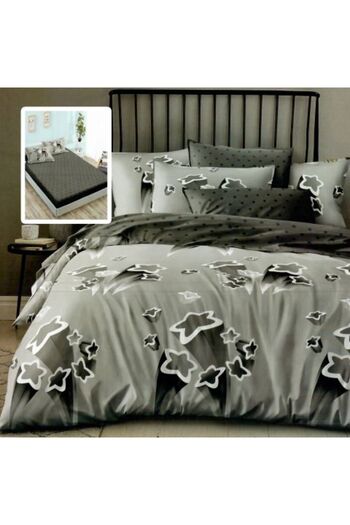 Ralex Double Bed Linen Finet Cotton 6 Pieces with Mattress Cover 160 x 200 or 180 x 200 cm, Duvet 200 x 23