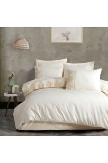 Clasy Double Bed Linen Jacquard 100% Cotton 6 Pieces, Clasy, White OSELA V 2