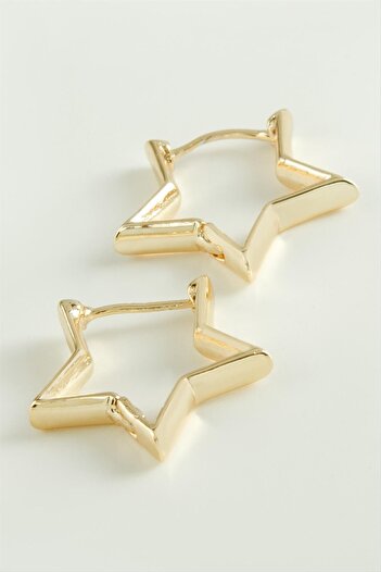 ZERO LAND Hn-Shop Star Trend Metal Earrings-Yellow