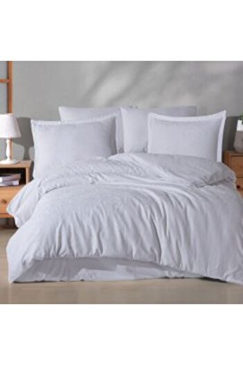 Clasy Double Bed Linen Jacquard 100% Cotton, 6 Pieces, Clasy, White
